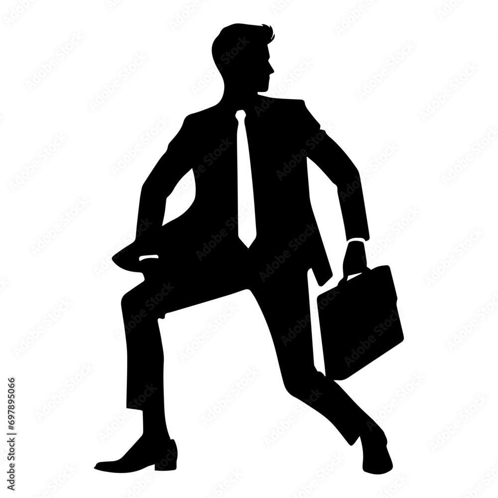 Business man pose vector silhouette black color, A Smart Business man Vector silhouette.