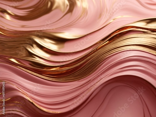 Abstract luxury swirling pink gold background. Gold waves abstract background texture. Print, painting 