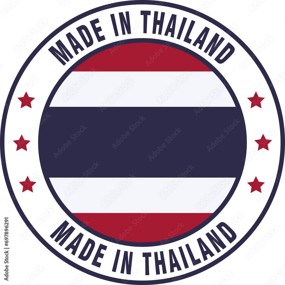 Manufacturing made in Thailand country label, flag label badge Manufacturing made in Thailand country label, flag label badge