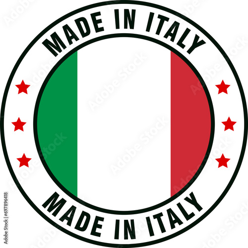 Manufacturing made in Italy country label, flag label badge	