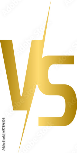 Golden versus vs icon, gold versus letter, golden vs icon
