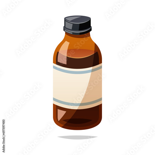 Medicine syrup bottle vector isolated on white background.