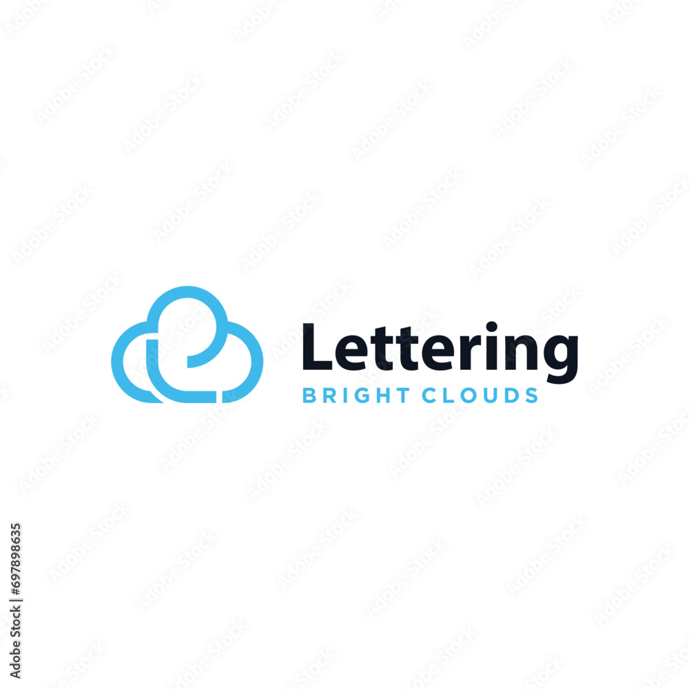 Initial Letter L Sky Clouds For Weather Season Logo Design Initial Letter L Sky Clouds For Weather Season Logo Design