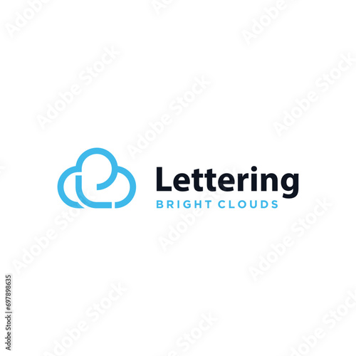 Initial Letter L Sky Clouds For Weather Season Logo Design