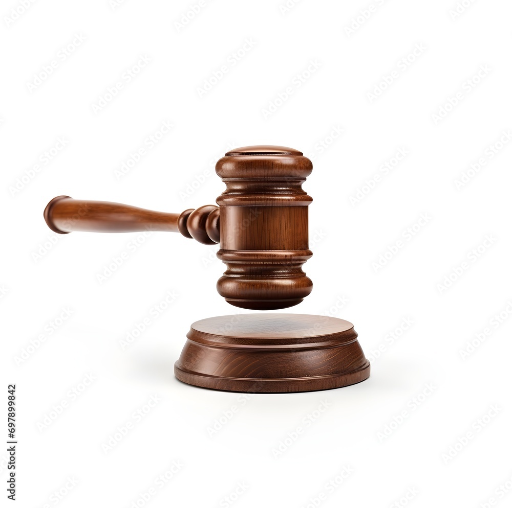 Gavel on white background. Generative AI Gavel on white background. Generative AI