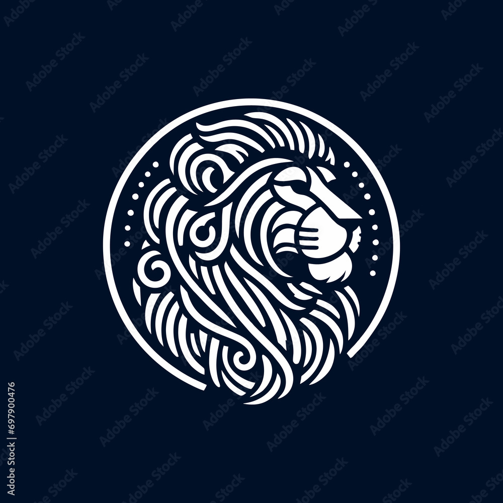 Lion line art logo design inspiration