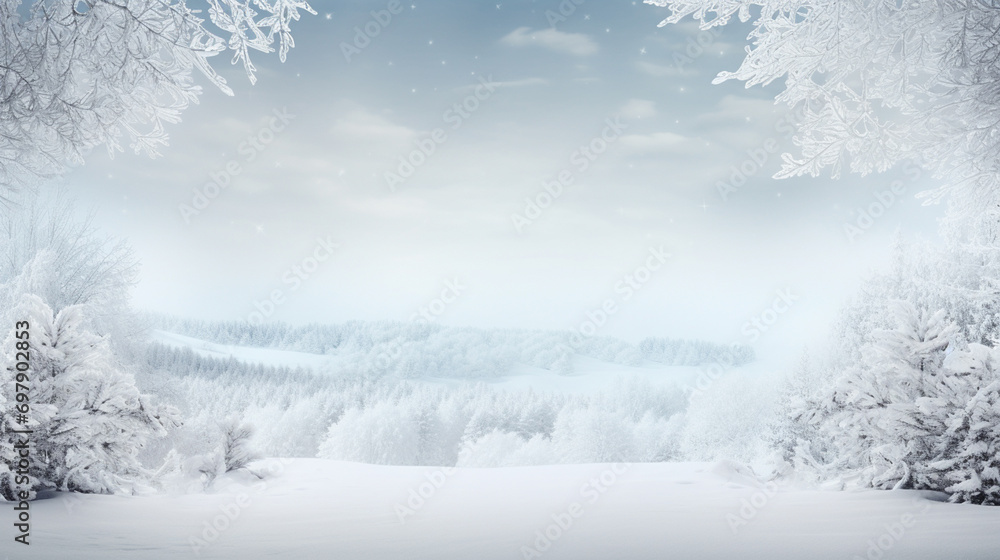 Winter background with copyspace. Generative AI. Winter background with copyspace. Generative AI.