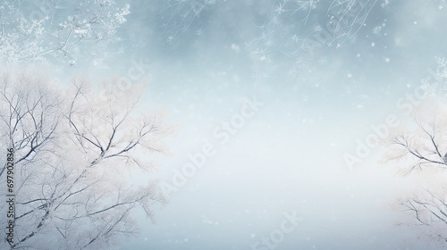 Winter background with copyspace. Generative AI.