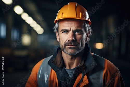 Portrait of a Skilled Construction Professional. Generative AI. © visoot