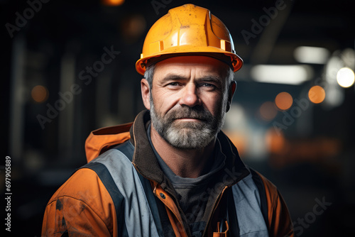 Portrait of a Skilled Construction Professional. Generative AI.