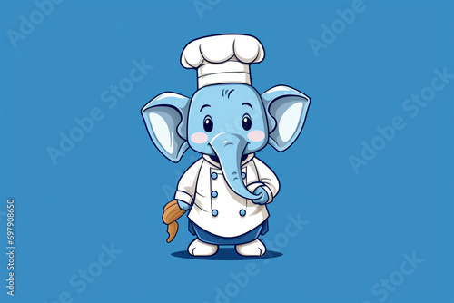 elephant chef cartoon vector design