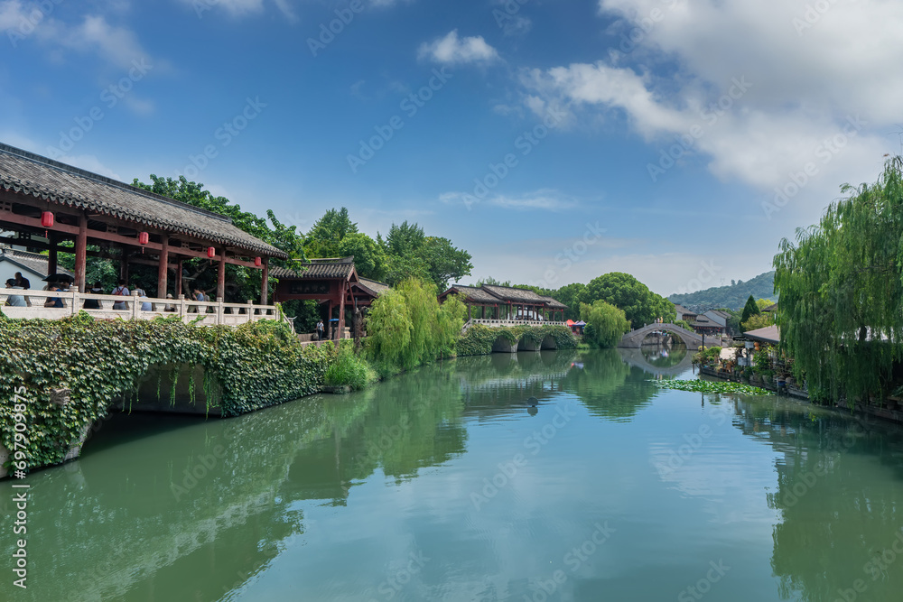 Street View of Anchang Ancient Town in Shaoxing..