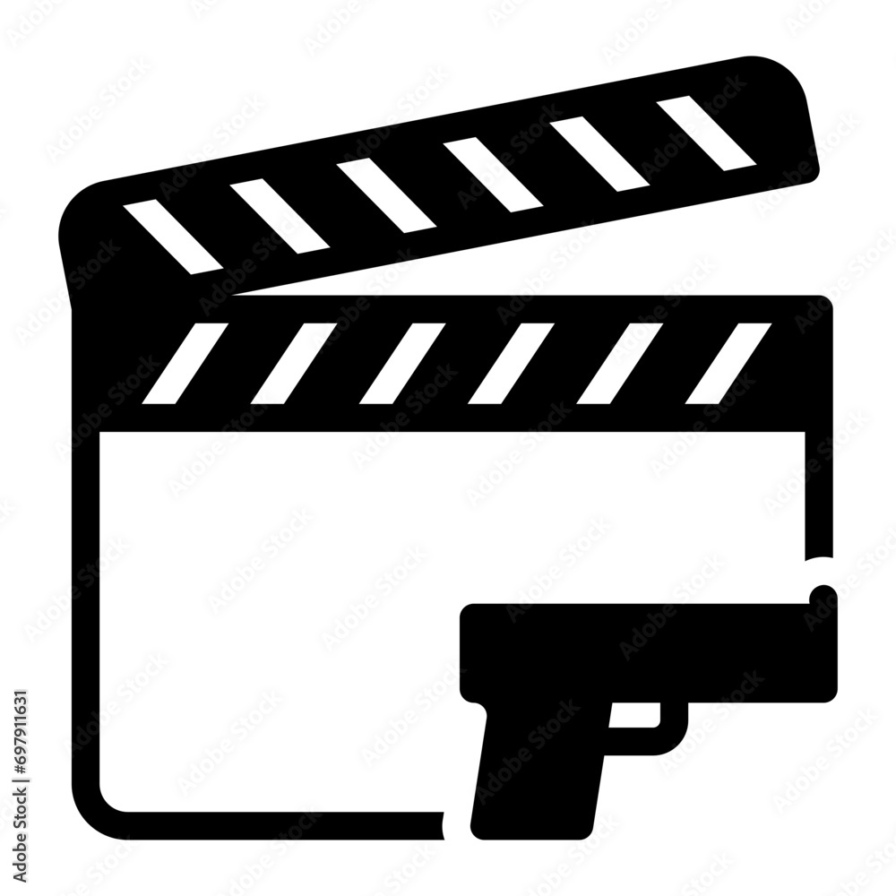 action movie glyph icon