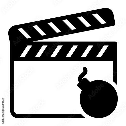 action movie glyph icon
