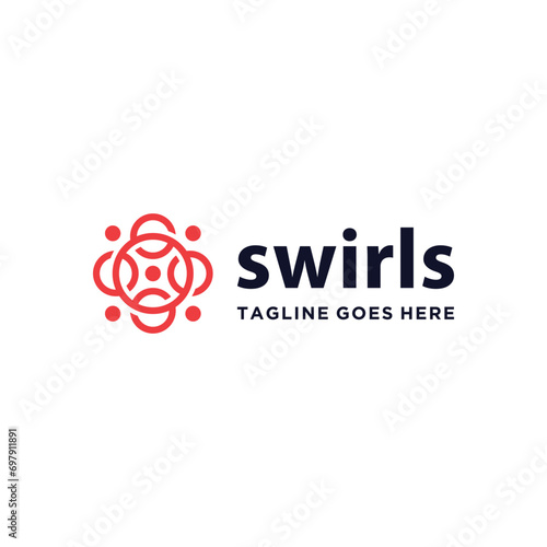 Circular Rotation Initial Letter S Swirls with Simple Line Art Style For Business Brand Inspiration Logo Design Template.
