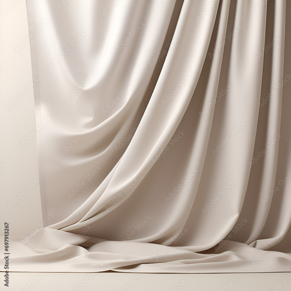 background of silk drapery in light beige gradient color background of silk drapery in light beige gradient color