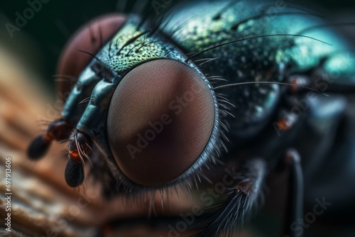 focused macro image of a fly's eye Generative AI © Isolde