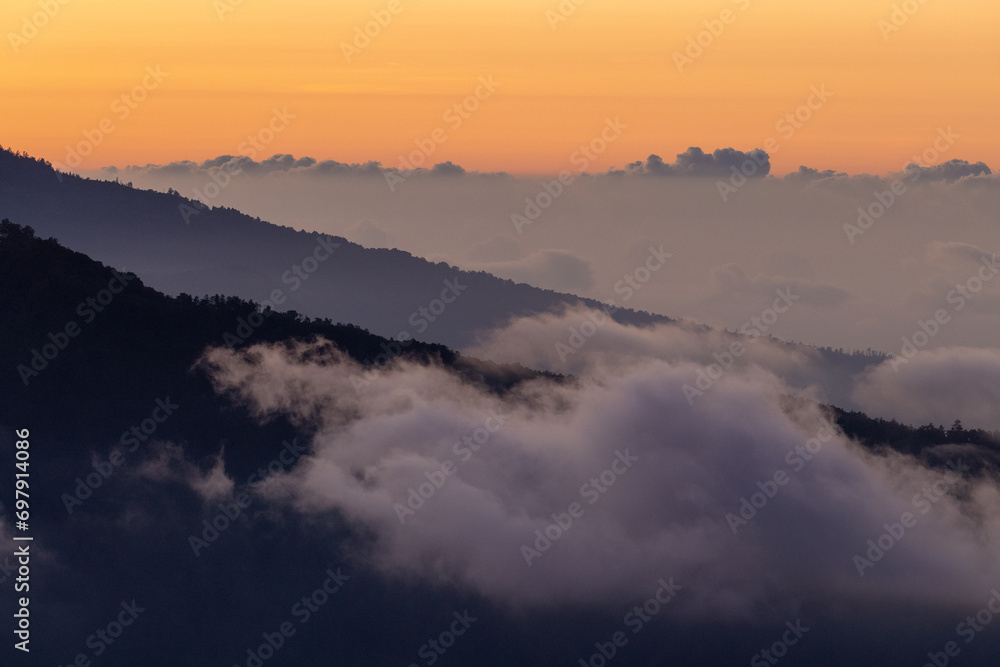  Sunrise over Mount Agung seen from Mount Batur, Bali, Indonesia