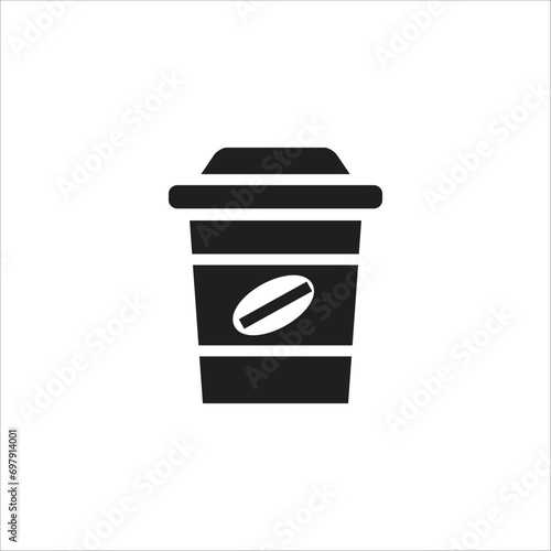 coffe papper cup vector icon line