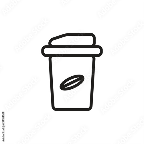 coffe papper cup vector icon line