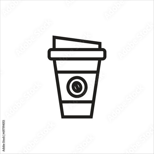 coffe papper cup vector icon line