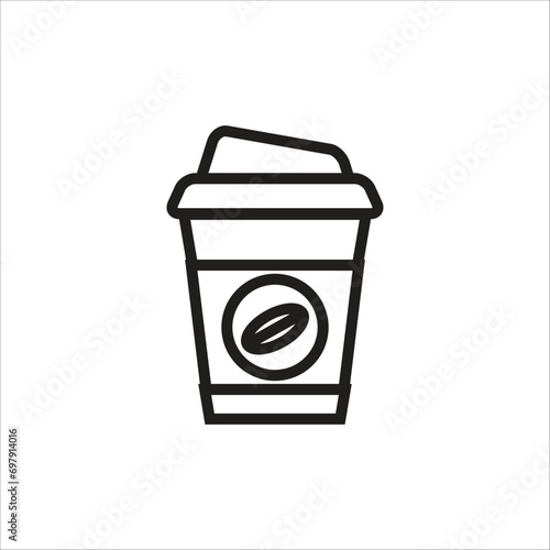 coffe papper cup vector icon line