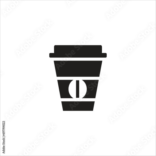 coffe papper cup vector icon line