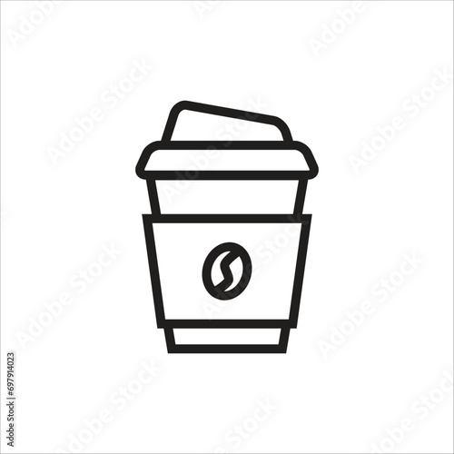 coffe papper cup vector icon line