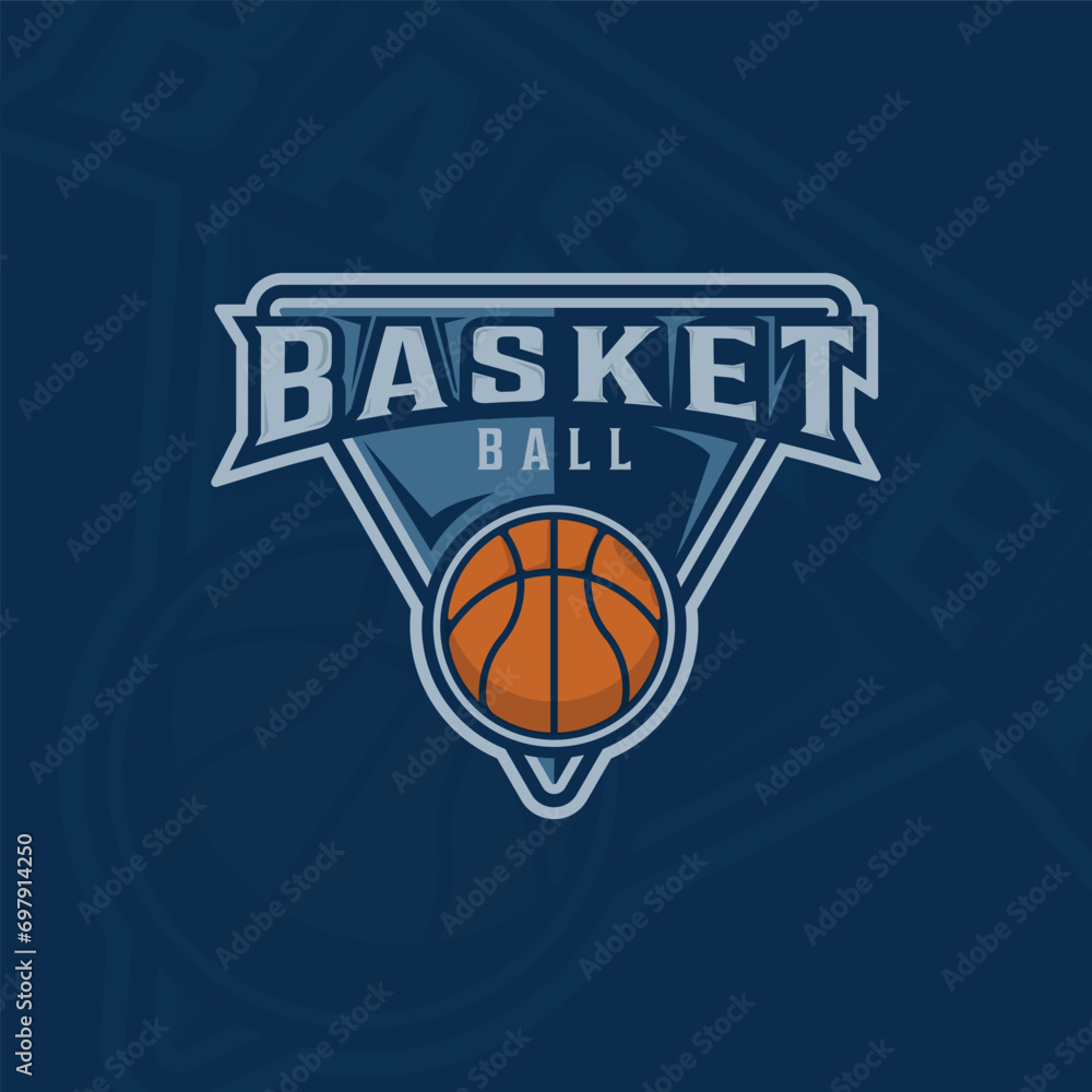 basketball logo emblem vector illustration template icon graphic design. sport sign or symbol for team or club with modern style concept with typography