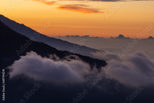  Sunrise over Mount Agung seen from Mount Batur, Bali, Indonesia © Goran