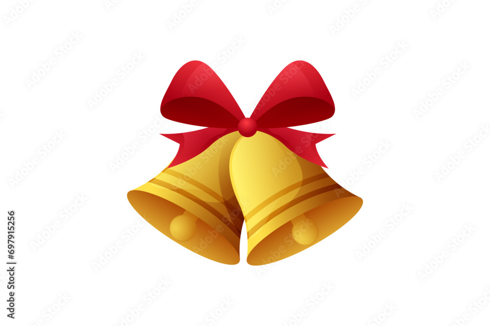 Christmas Bell with Ribbon Sticker Christmas Bell with Ribbon Sticker