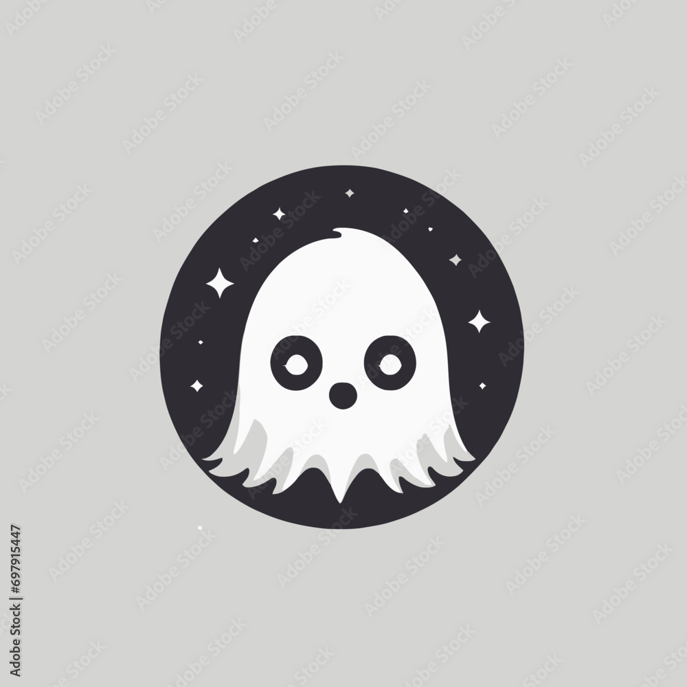 Fototapeta premium Cute Ghost Logo EPS Format Design Very Cool