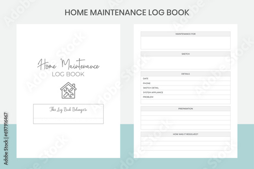 Home Maintenance Log Book Kdp Interior