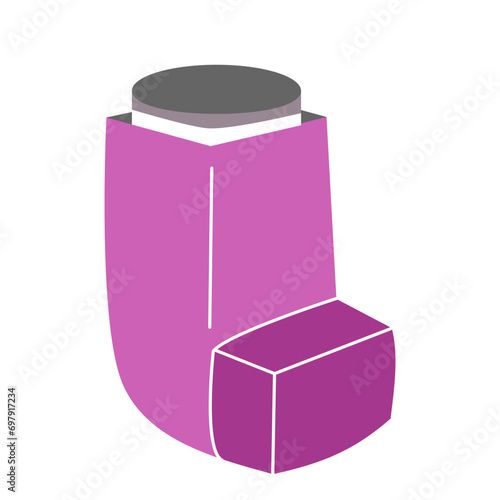 Asthma inhaler breath reliever illustration. Medical equipment vector illustration. Hospital medical diagnostic equipment set. Clinic and hospital devices.
