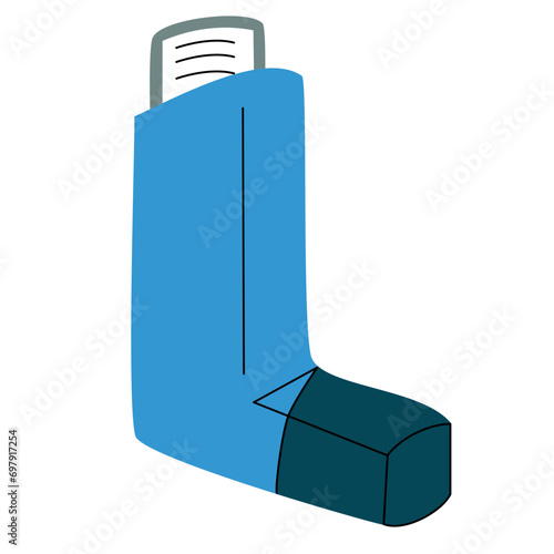 Asthma inhaler breath reliever illustration. Medical equipment vector illustration. Hospital medical diagnostic equipment set. Clinic and hospital devices.