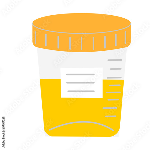Urine sample test jar illustration. Medical equipment vector illustration. Hospital medical diagnostic equipment set. Clinic and hospital devices.