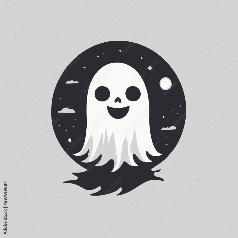Obraz premium Cute Ghost Logo EPS Format Design Very Cool