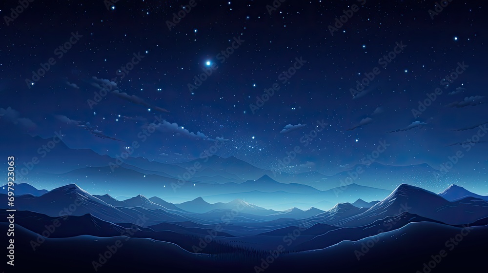 Starlit Night Sky. Generative AI