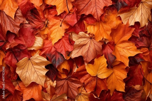 Stunning autumn leaves backdrop. Generative AI