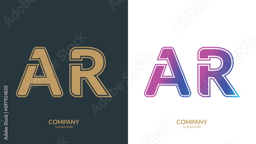 Abstract letter AR logo design template