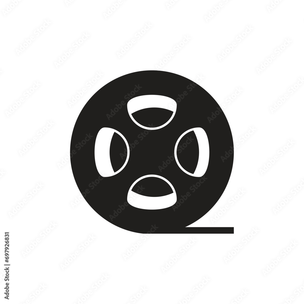 Flat film reel icon symbol vector Illustration Flat film reel icon symbol vector Illustration