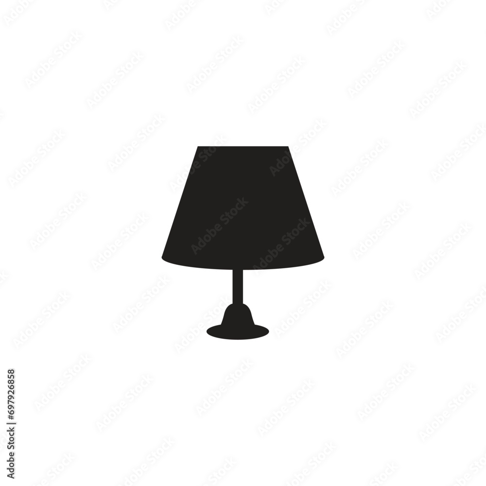 Floor lamp vector icon. Black illustration isolated on white. Simple pictogram for graphic and web design. Floor lamp vector icon. Black illustration isolated on white. Simple pictogram for graphic and web design.