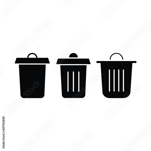 Bin Icon icon in flat style with background.