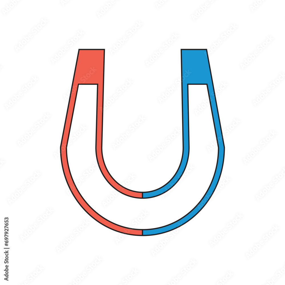 Magnet icon flat vector illustration. Magnet icon flat vector illustration.