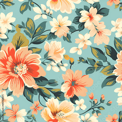 seamless pattern with flowers,floral,vector,design,wallpaper,art,illustration,nature,decoration,Ai generated 