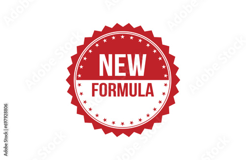 New formula red ribbon label banner. Open available now sign or New formula tag.