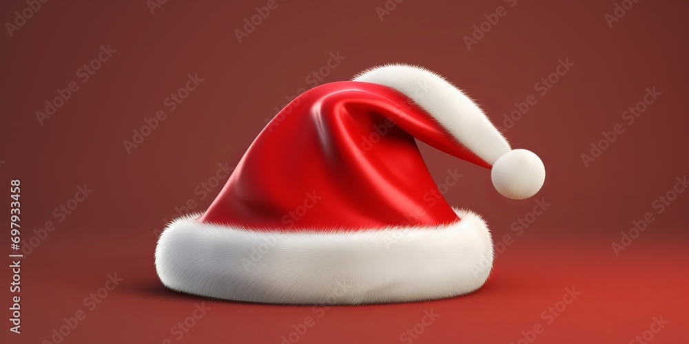 Holiday Cheer Emblem. Red and White Santa Hat Accessory Holiday Cheer Emblem. Red and White Santa Hat Accessory