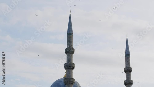 Minarets of The New Mosque, Istanbul, Turkey photo