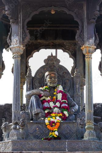 Shivaji Maharaj Statue at Raigad Fort photo