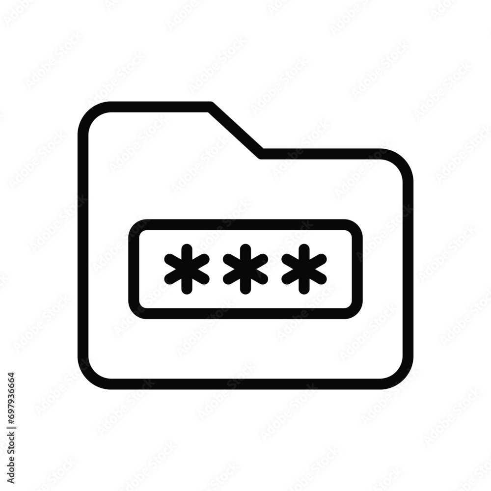 Folder data password vector icon Folder data password vector icon